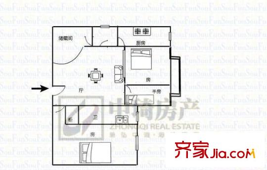 衣錦華庭一期 3室 戶型圖