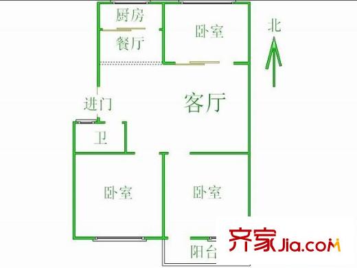 新南方花園 3室 戶型圖