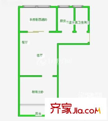 西湖新莊戶型圖西湖新平方米 2室 戶型圖 2室2廳1衛(wèi)1廚