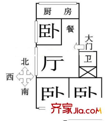 鐵六小區(qū) 3室 戶型圖