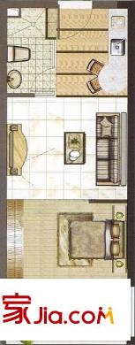 世紀(jì)豪門(mén) 1室 戶型圖