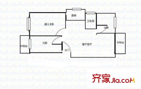 世紀金輝1期 3室 戶型圖