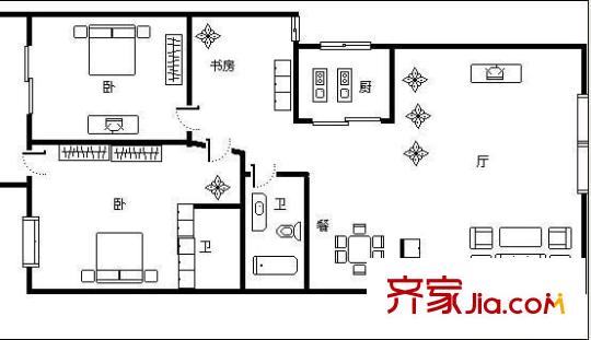 尚賓花園 3室 戶型圖