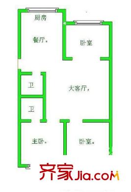 閩冶花園 3室 戶型圖