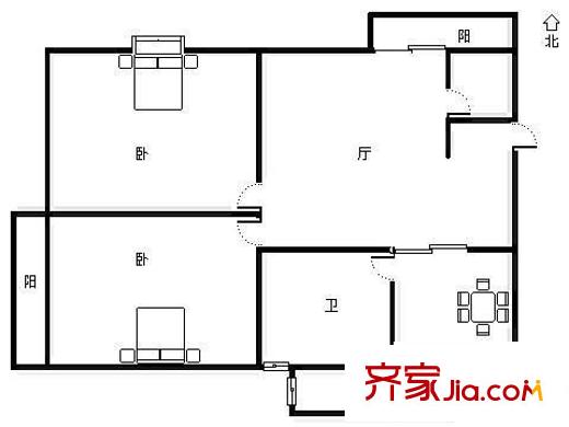 閩江苑 3室 戶型圖