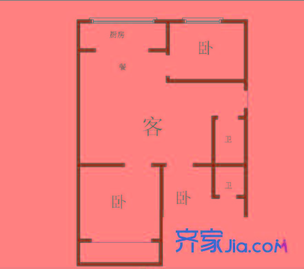 機(jī)械廳鼓西路單位宿舍 3室 戶型圖