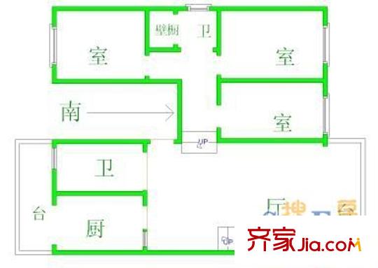 四季馨園戶型圖戶型圖 3室1廳2衛(wèi)1廚