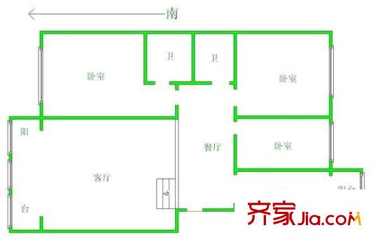 四季馨園戶型圖戶型圖 3室2廳2衛(wèi)1廚