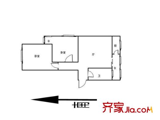 仁愛花園戶型圖戶型圖 2室1廳1衛(wèi)1廚