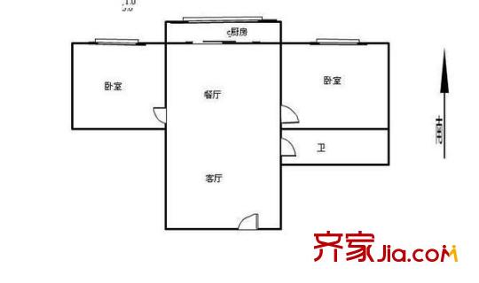 仁愛花園戶型圖戶型圖 2室2廳1衛(wèi)1廚