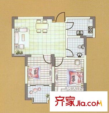 佳盛廣場 2室 戶型圖