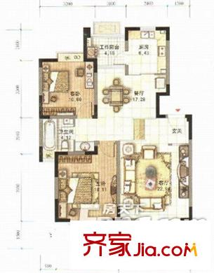 佳盛廣場 2室 戶型圖