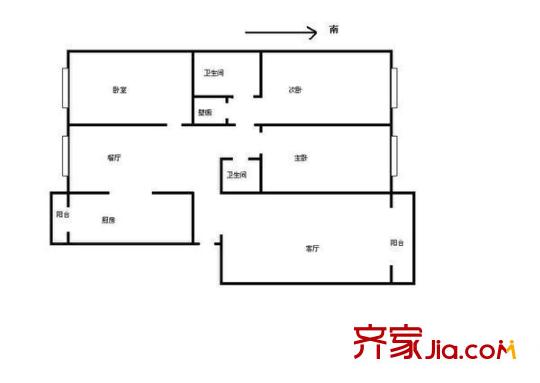 新都花園戶型圖戶型圖 4室2廳2衛(wèi)1廚