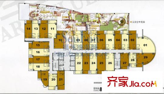 福州星勢力戶型圖5-23層層平面圖 4室1廳1衛(wèi)1廚