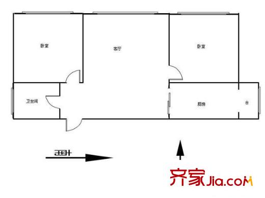 先春園隆春里戶型圖戶型圖 2室1廳1衛(wèi)1廚