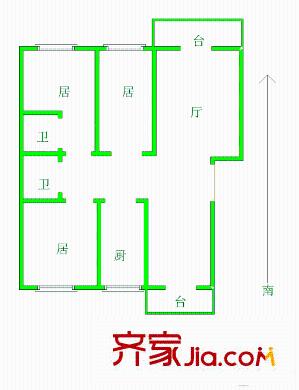 先春園隆春里戶型圖戶型圖 3室1廳2衛(wèi)1廚