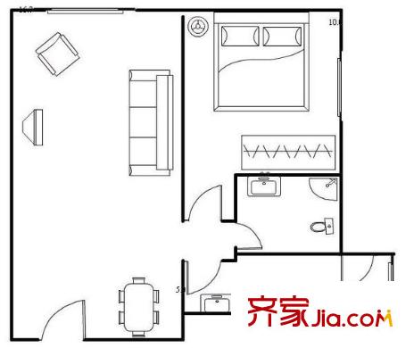 天越園戶型圖戶型圖 1室1廳1衛(wèi)1廚