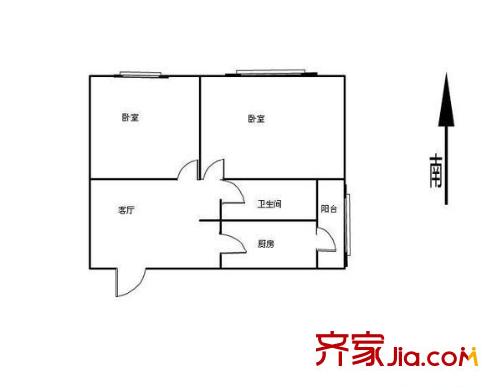 民暢園戶型圖戶型圖 2室1廳1衛(wèi)1廚