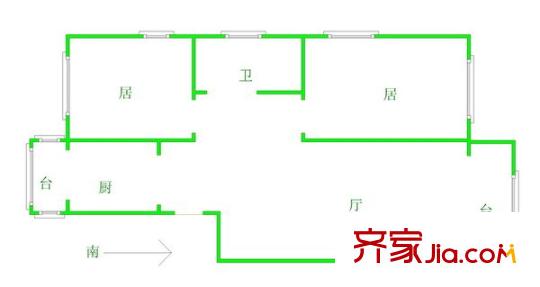龍博花園戶型圖戶型圖 2室1廳1衛(wèi)1廚