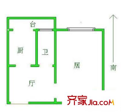半島豪庭戶型圖戶型圖 1室1廳1衛(wèi)1廚