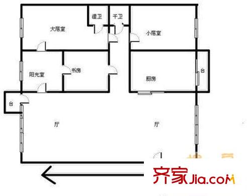 半島豪庭戶型圖戶型圖 4室2廳2衛(wèi)1廚