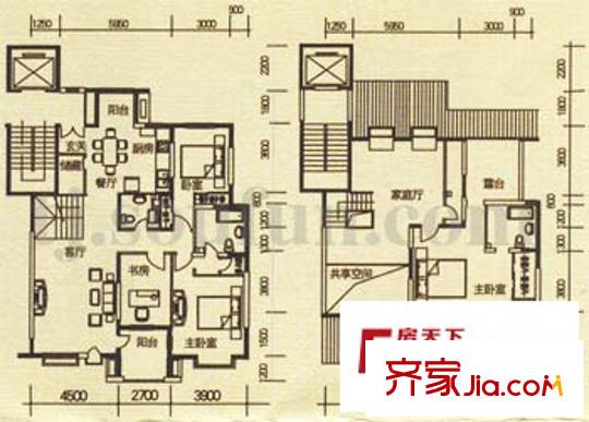 半島豪庭戶型圖戶型圖 4室3廳3衛(wèi)