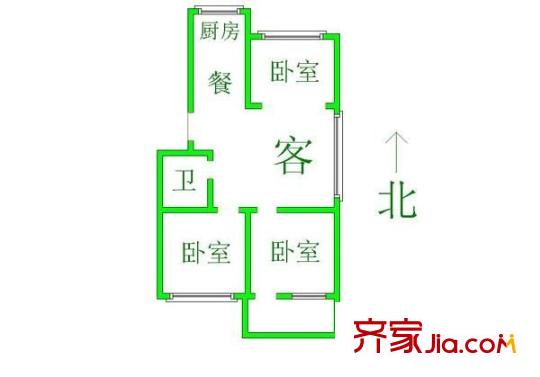 元興小區(qū) 3室 戶型圖