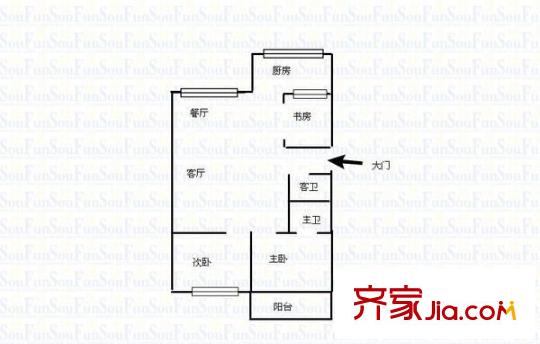 馨泉公寓 3室 戶型圖