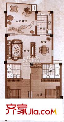 香樟林城市花園二期戶型圖A#B戶型 2室2廳2衛(wèi)1廚
