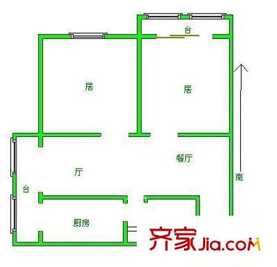 華馨公寓戶型圖戶型圖 2室2廳1衛(wèi)1廚