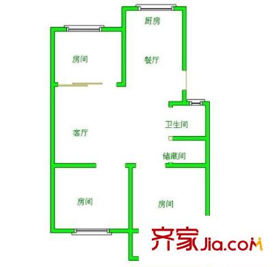 萬安新村 2室 戶型圖
