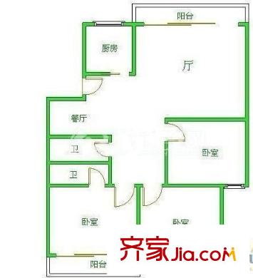 天元美樹(shù)館 3室 戶型圖