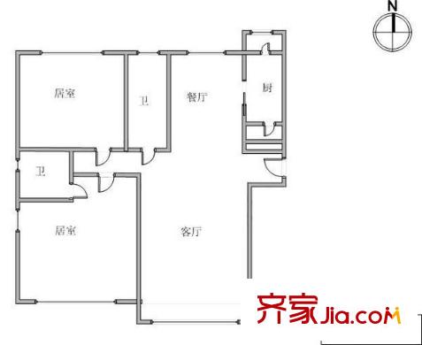 天霖園戶型圖戶型圖 2室2廳2衛(wèi)1廚