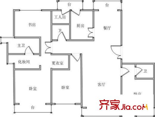 天霖園戶型圖戶型圖 4室3廳3衛(wèi)1廚