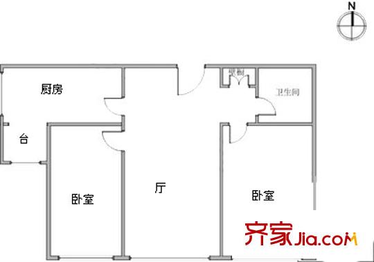天霖園戶型圖戶型圖 2室1廳1衛(wèi)1廚