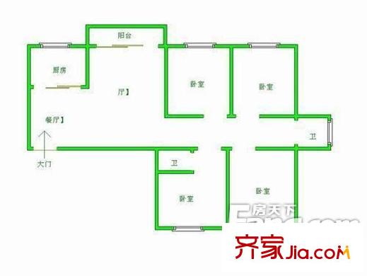 西園佳園 4室 戶型圖