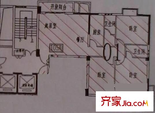 西園佳園 3室 戶(hù)型圖
