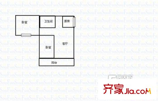 西園佳園 2室 戶(hù)型圖