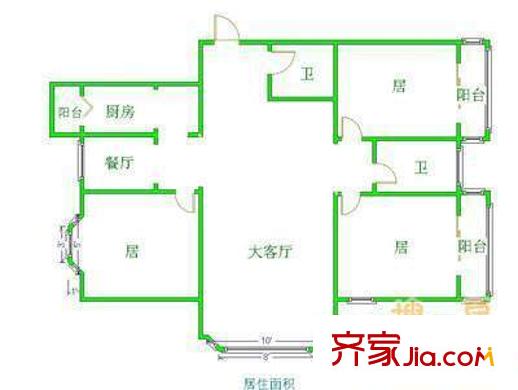盛達園戶型圖戶型圖 3室2廳2衛(wèi)1廚