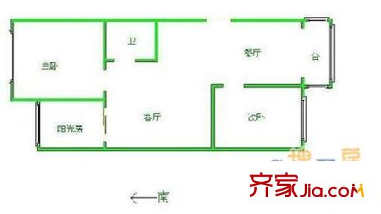 盛達(dá)園戶型圖戶型圖 2室1廳1衛(wèi)1廚