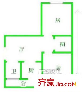 盛達園戶型圖戶型圖 2室1廳1衛(wèi)1廚