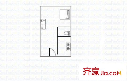 雙豐大廈 1室 戶型圖