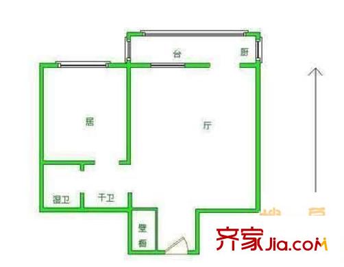 風(fēng)荷園戶型圖戶型圖 1室1廳1衛(wèi)1廚