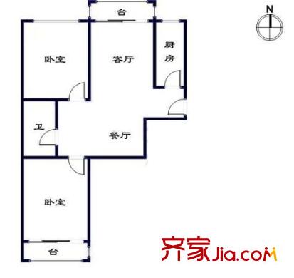 風(fēng)荷園 2室 戶型圖
