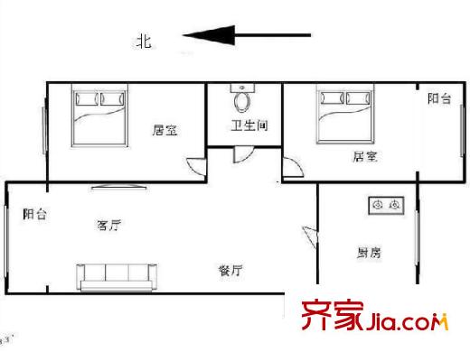 風(fēng)荷園 2室 戶型圖