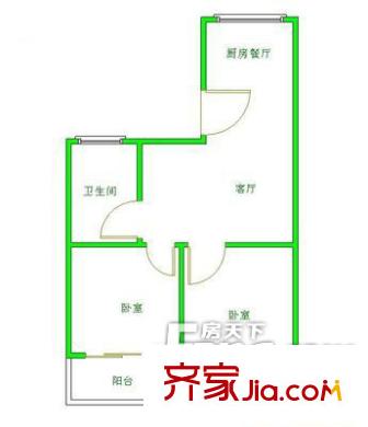 龍峰新村 2室 戶型圖