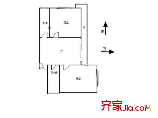 風荷園戶型圖戶型圖 2室1廳1衛(wèi)1廚