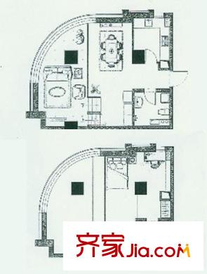 金盛國際戶型圖戶型圖 2室1廳1衛(wèi)1廚