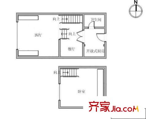金盛國際戶型圖戶型圖 1室1廳1衛(wèi)1廚
