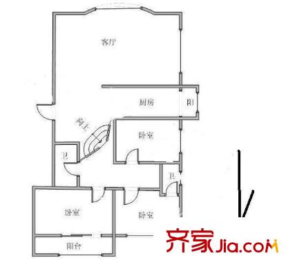 水上溫泉花園戶型圖戶型圖 3室1廳2衛(wèi)1廚